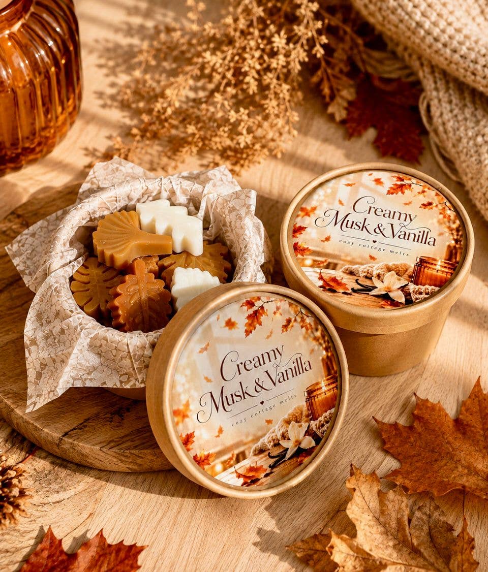 Musc crémeux et vanille – Fondants de cire Feuilles d'automne