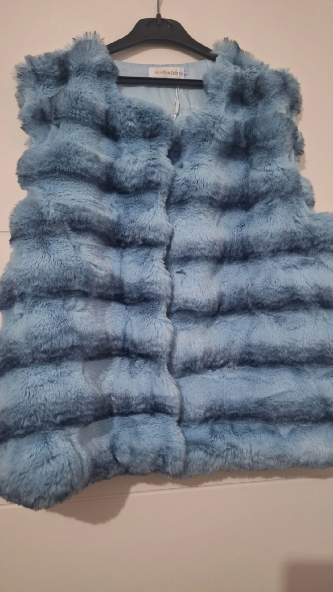 Veste sans manches courte dégradé bleu