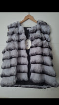 Veste sans manches courte dégradé gris